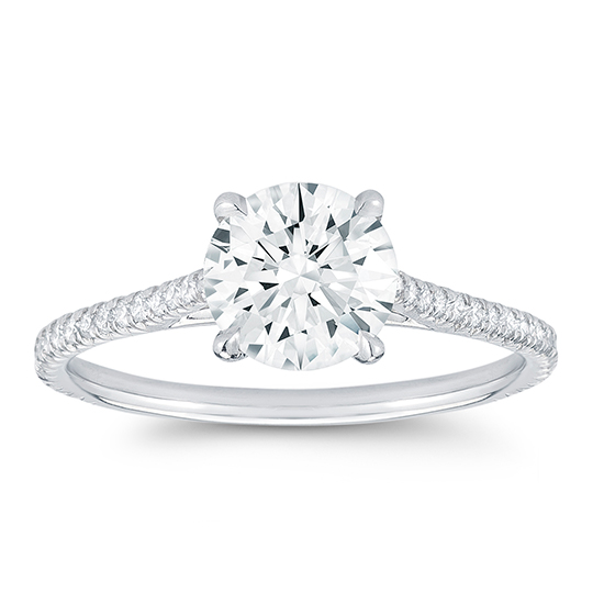DE Round Brilliant Solitaire Setting with Shoulders | Marisa Perry by Douglas Elliott DE Round Brilliant Solitaire Setting with Shoulders | Marisa Perry by Douglas Elliott