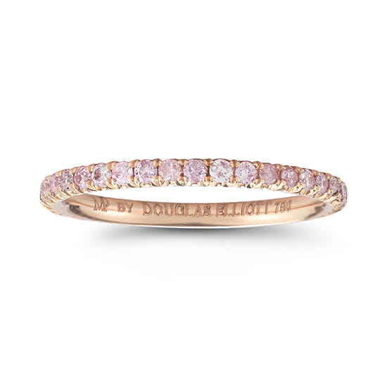 One Point Fancy Intense Pink Diamond Eternity Band 18k Rose Gold