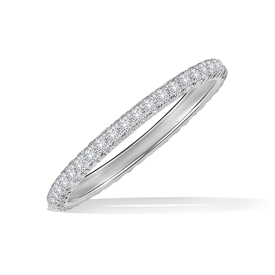 One Point Platinum Micro pave Diamond Band | Marisa Perry by Douglas Elliott