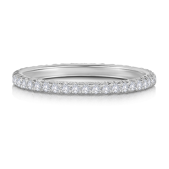 One Point Platinum Micro pave Diamond Band | Marisa Perry by Douglas Elliott