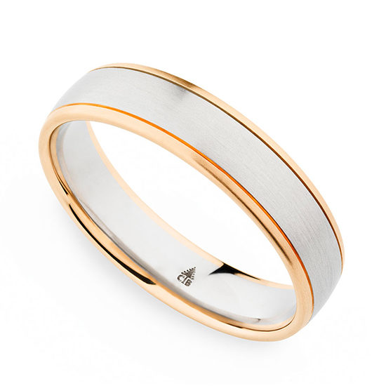 Christian Bauer Two Tone 18k Rose Gold and Platinum Mens Band