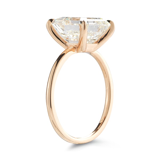 4 Carat Asscher Diamond Solitaire Ring 18K Rose Gold | Marisa Perry by Douglas Elliott