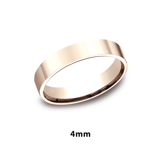 Flat Comfort Fit 14k Rose Gold