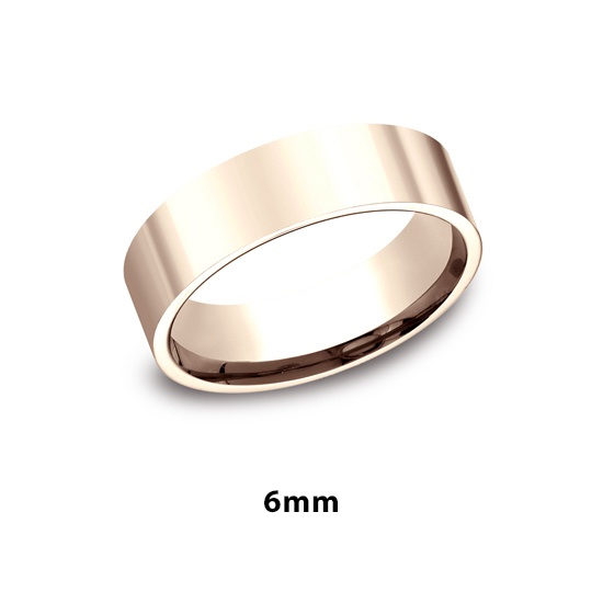 Flat Comfort Fit 14k Rose Gold