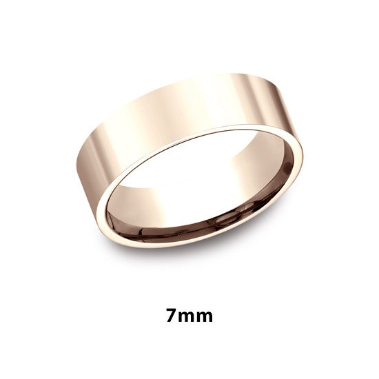 Flat Comfort Fit 14k Rose Gold