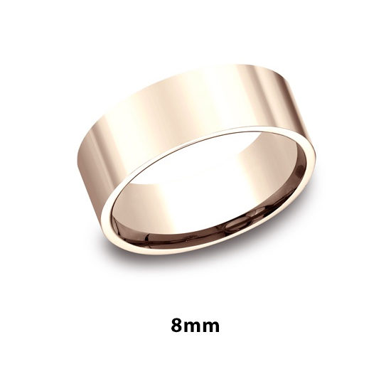 Flat Comfort Fit 14k Rose Gold