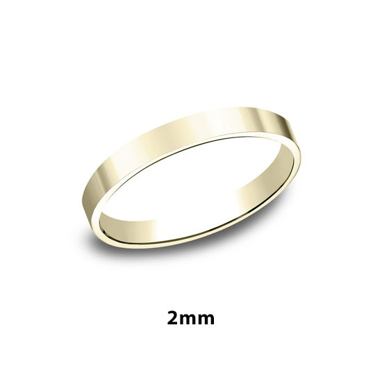 Flat Plain Band 14k Yellow Gold