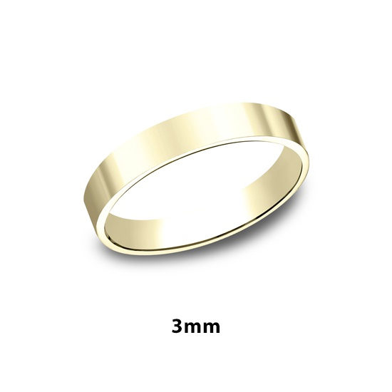 Flat Plain Band 14k Yellow Gold