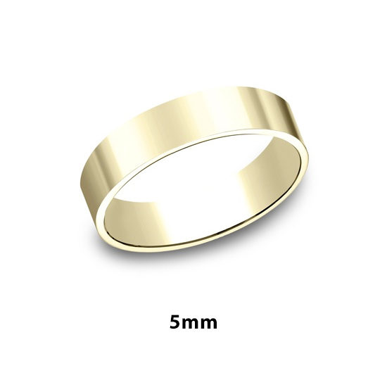 Flat Plain Band 14k Yellow Gold