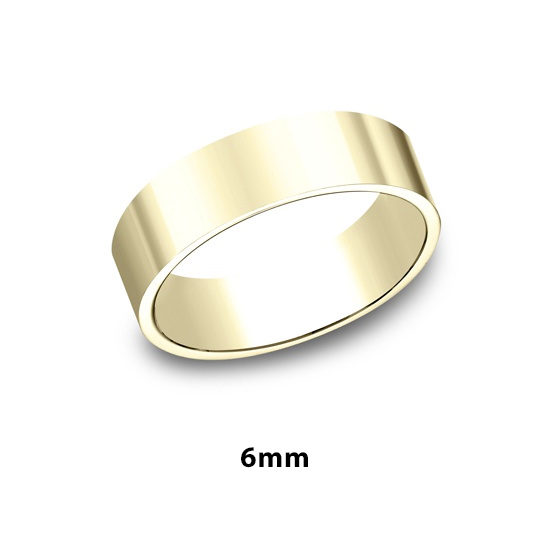 Flat Plain Band 14k Yellow Gold