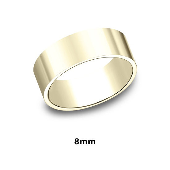 Flat Plain Band 14k Yellow Gold