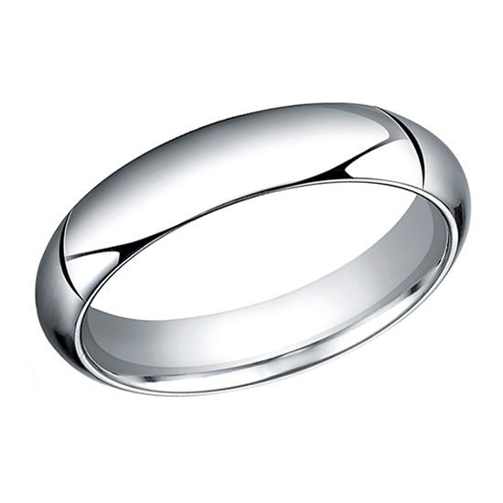 High Dome Comfort Fit Men's Wedding Band 14K White Gold