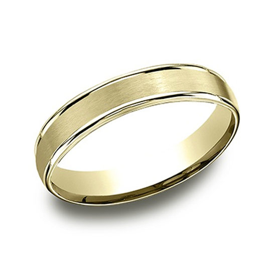 High Polished Lip Satin Band 14k Yellow Gold