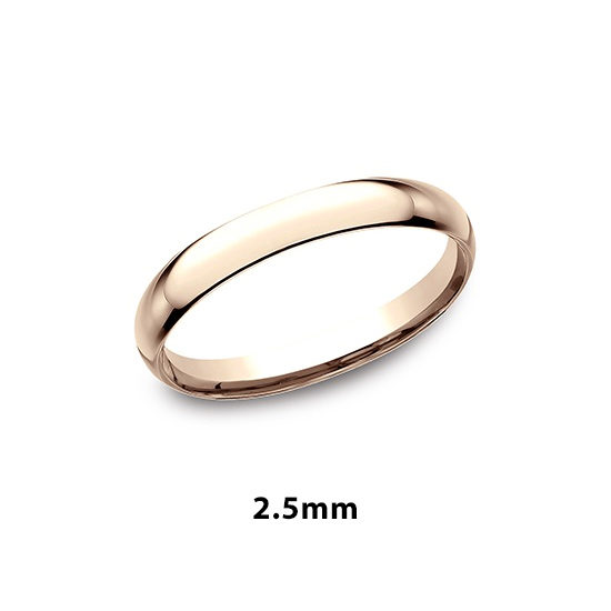 Low Dome Comfort Fit 14k Rose Gold