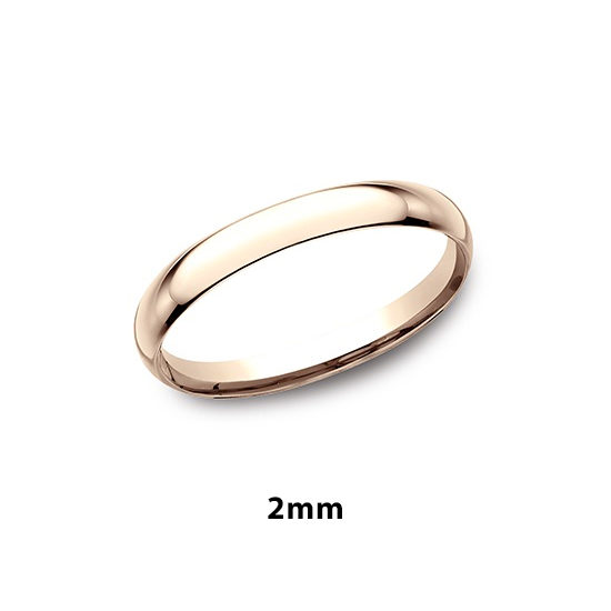 Low Dome Comfort Fit 14k Rose Gold