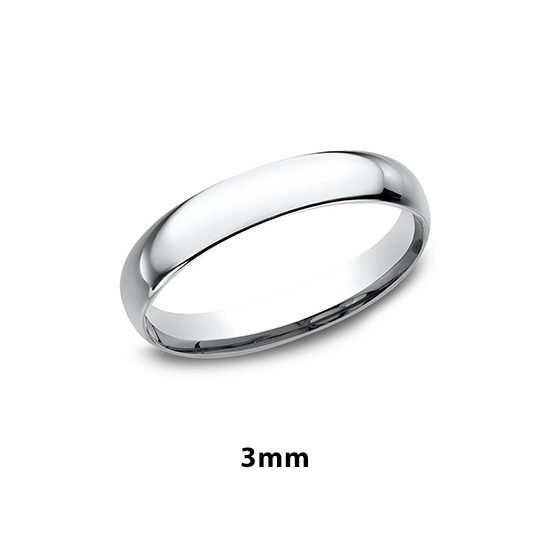 Low Dome Comfort Fit 18k White Gold