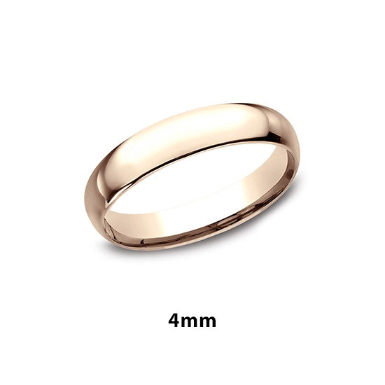 Low Dome Comfort Fit 14k Rose Gold