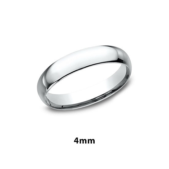 Low Dome Comfort Fit 18k White Gold