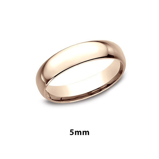 Low Dome Comfort Fit 14k Rose Gold