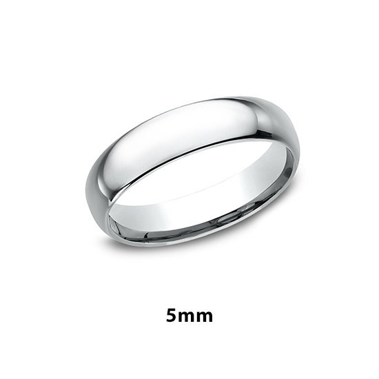 Low Dome Comfort Fit 18k White Gold