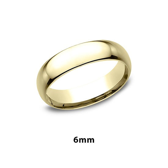 Low Dome Comfort Fit 18k Yellow Gold