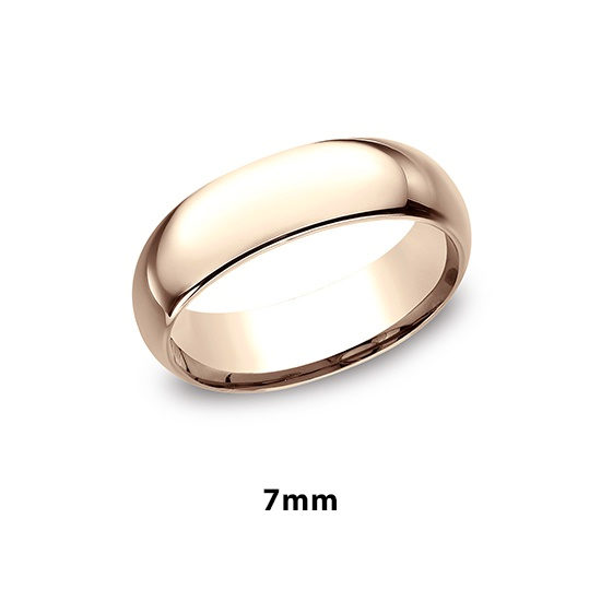 Low Dome Comfort Fit 14k Rose Gold