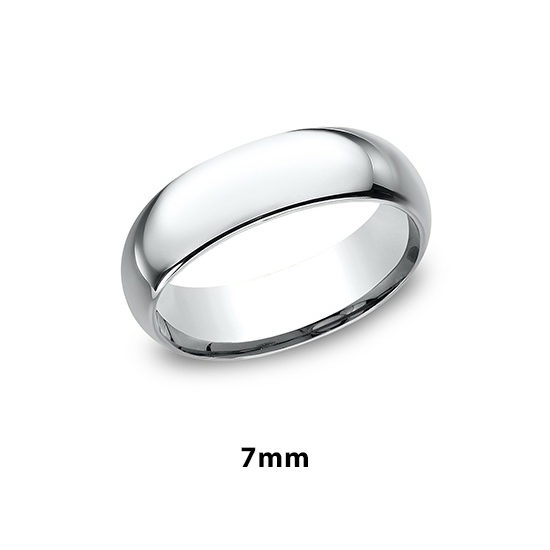 Low Dome Comfort Fit 18k White Gold