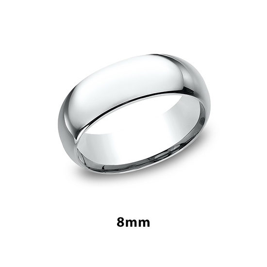 Low Dome Comfort Fit 18k White Gold