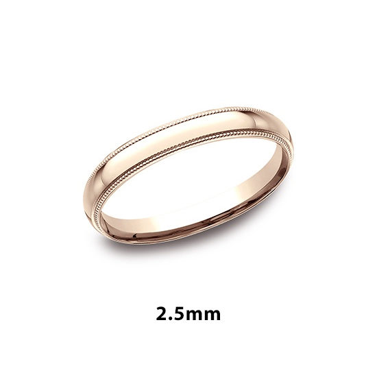 Milgrain Comfort Fit Band 14k Rose Gold