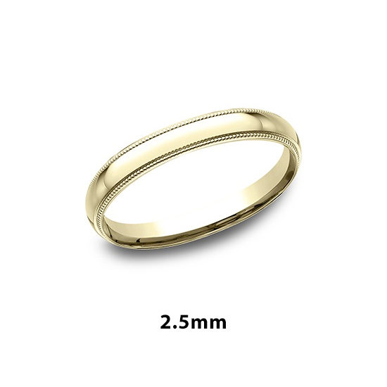 Milgrain Comfort Fit Band 14k Yellow Gold