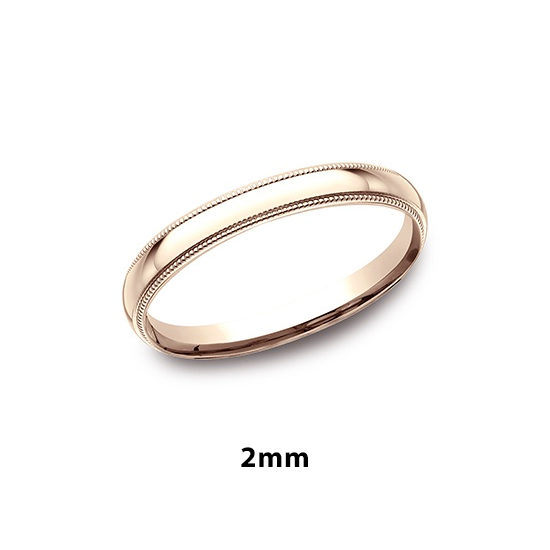 Milgrain Comfort Fit Band 14k Rose Gold