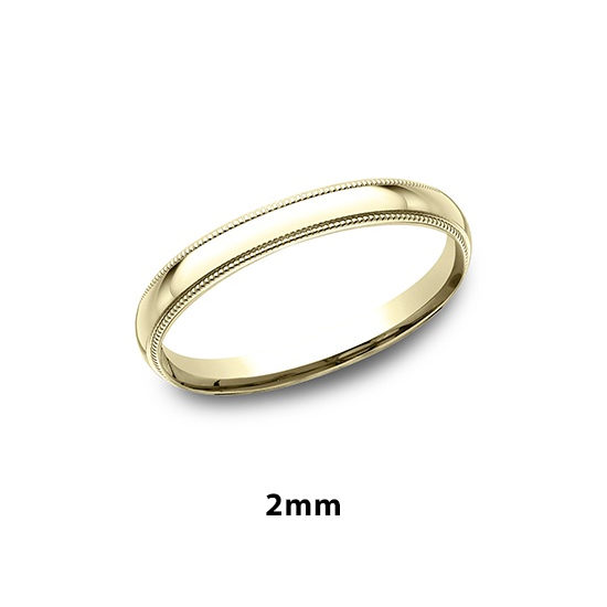 Milgrain Comfort Fit Band 14k Yellow Gold