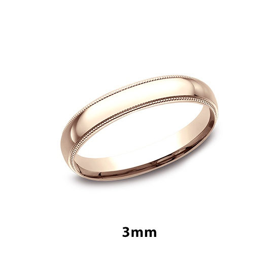 Milgrain Comfort Fit Band 14k Rose Gold