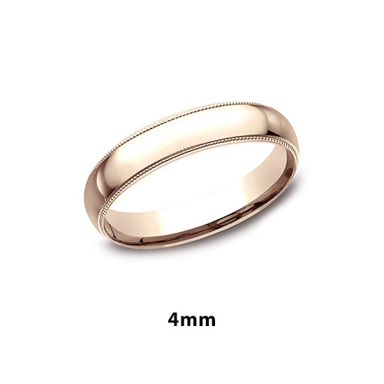 Milgrain Comfort Fit Band 14k Rose Gold