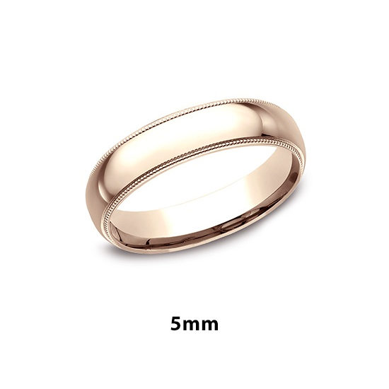 Milgrain Comfort Fit Band 14k Rose Gold