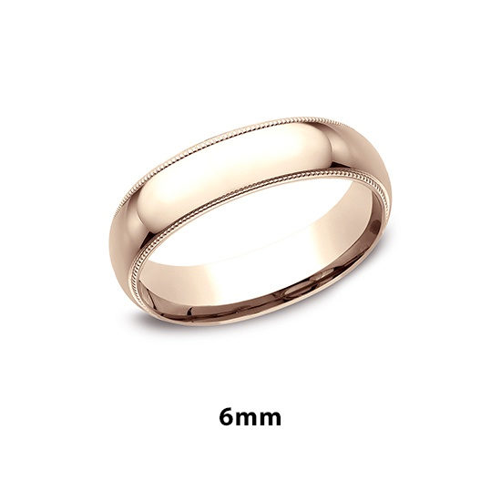 Milgrain Comfort Fit Band 14k Rose Gold