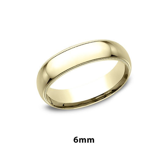 Milgrain Comfort Fit Band 14k Yellow Gold