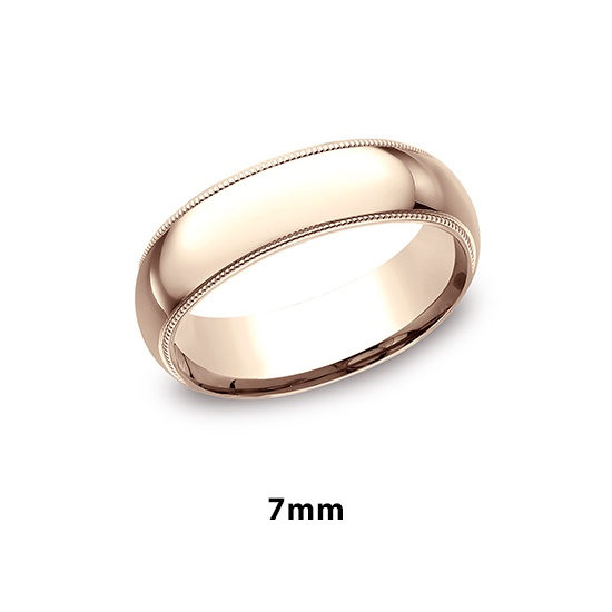 Milgrain Comfort Fit Band 14k Rose Gold