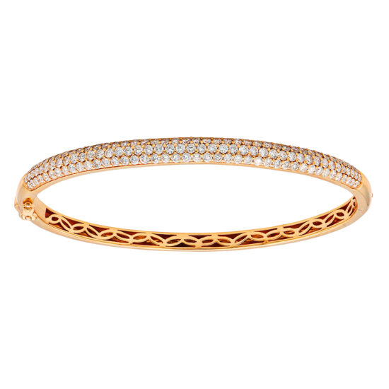 Three Row Diamond Bangle 18k Gold