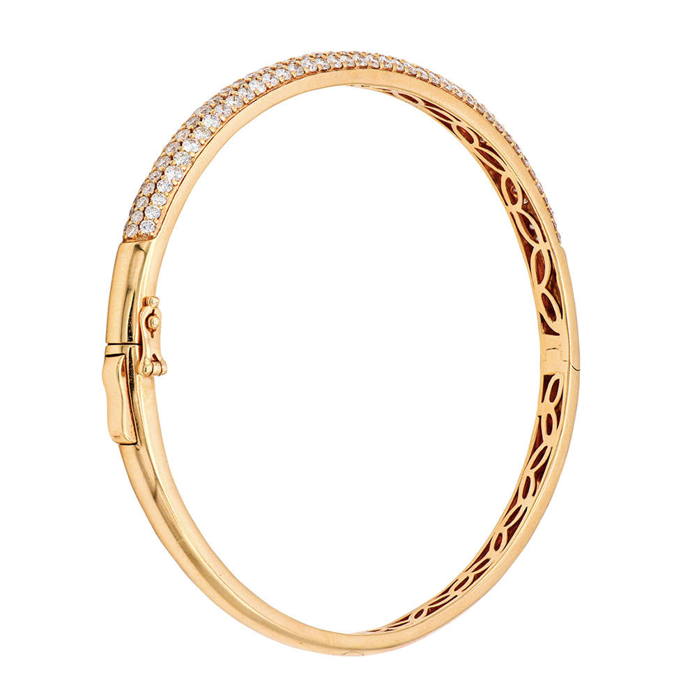 Three Row Diamond Bangle 18k Gold