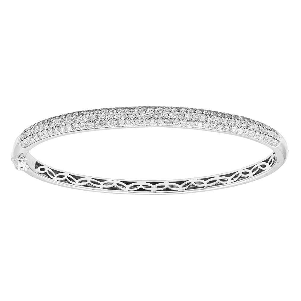 Three Row Diamond Bangle 18k Gold