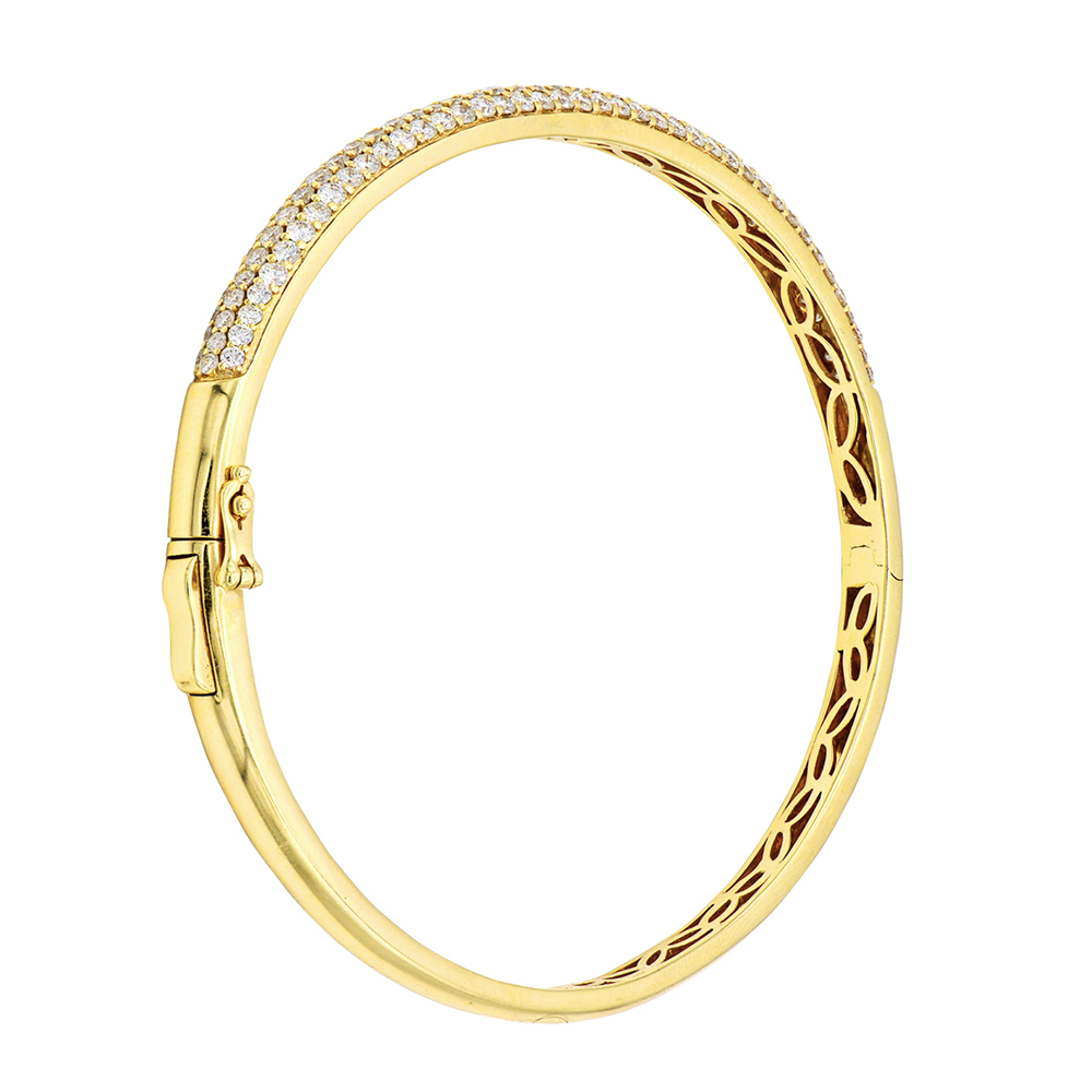 Three Row Diamond Bangle 18k Gold