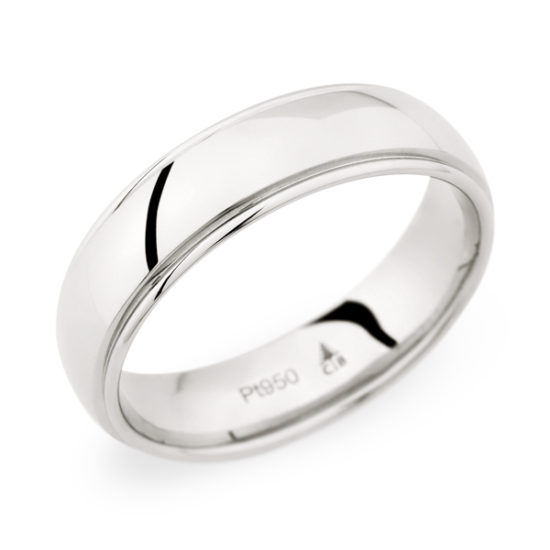 Christian Bauer Low Dome Band with a High Polished Lip Platinum