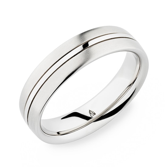 Christian Bauer Modern 18k White Gold Mens Band