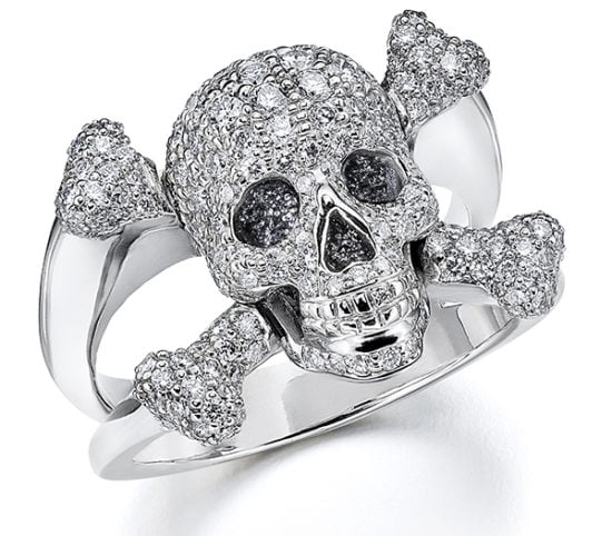 Diamond Skull Ring