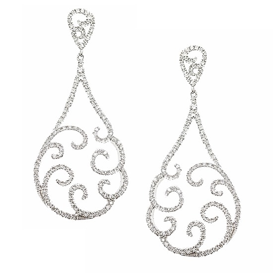 Diamond Wave Drop Earrings