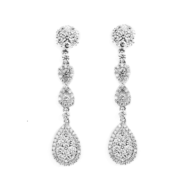 Falling Diamond Cluster Earrings Falling Diamond Cluster Earrings