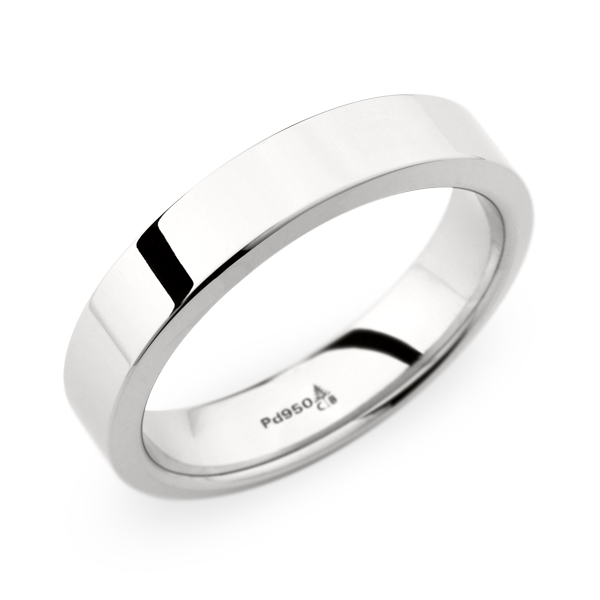 Christian Bauer Flat Polished White Gold Mens Band Christian Bauer Flat Polished White Gold Mens Band