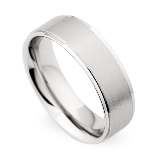 Christian Bauer Flat Band with High Polished Edges 18K White Gold