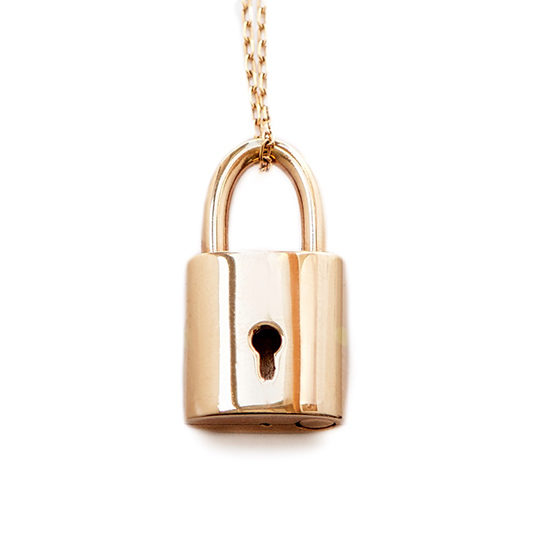 gold lock pendant